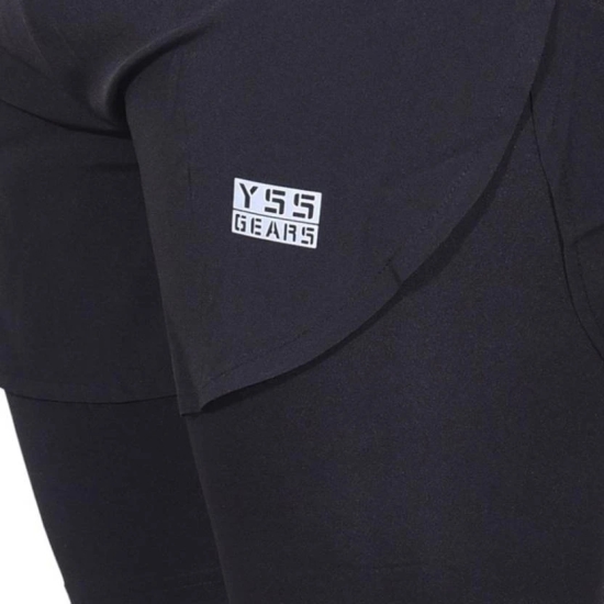 Solid Men Black Sports Shorts