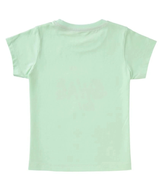 Cub McPaws Girls Printed Pure Cotton T Shirt (Green, Pack of 1) - None