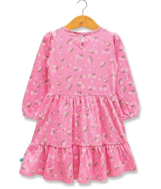 Juscubs - Pink Cotton Girls Fit And Flare Dress ( Pack of 1 ) - None