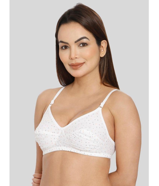 ILRASO - White Cotton Non Padded Women's T-Shirt Bra ( Pack of 1 ) - None