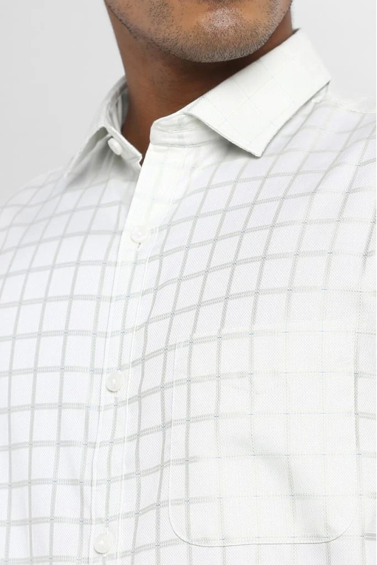 Men White Regular Fit Formal Full Sleeves Formal Shirt