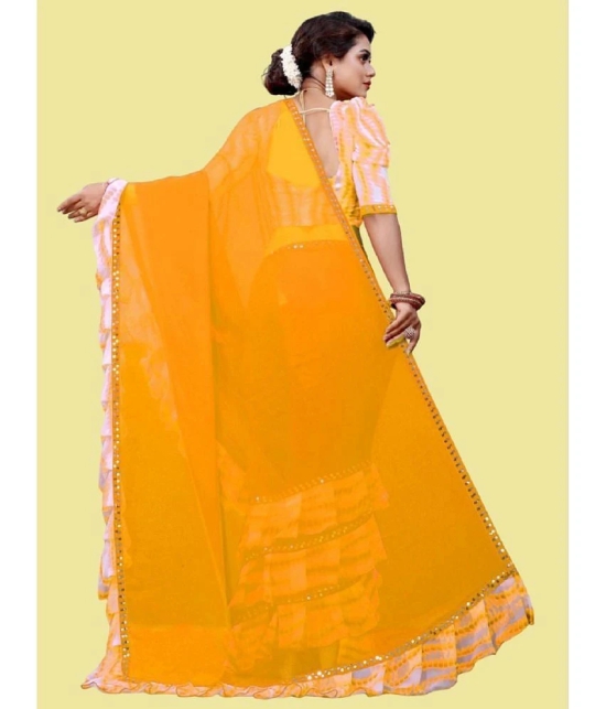 Apnisha Georgette Embellished Saree With Blouse Piece - Yellow ( Pack of 1 ) - Yellow