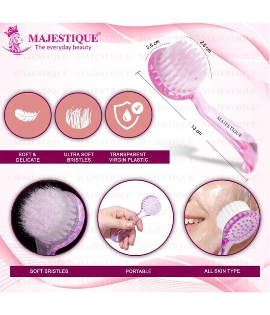 Majestique Mushroom Head Sponge With Facial Cleansing Brush Powder Puff For Dualuse Dry & Wet