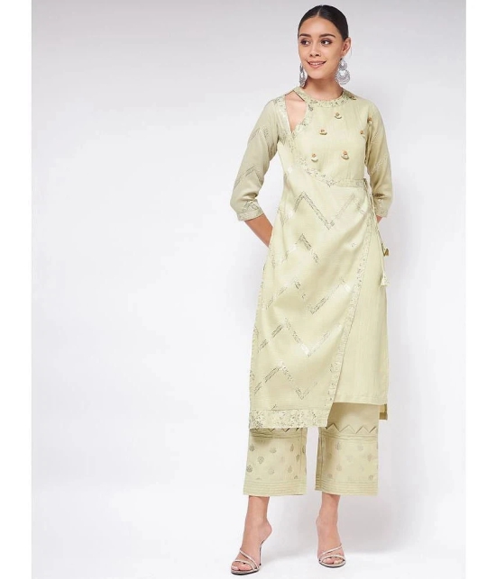 Pannkh - Green Polyester Womens Straight Kurti ( Pack of 1 ) - None