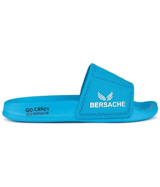 Bersache Blue Mens Slide Flip Flop - None