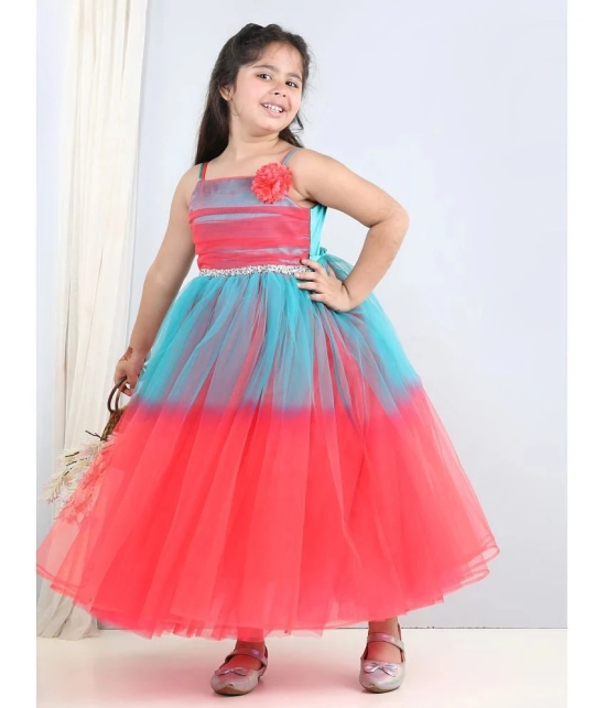 Toy Balloon Kids Coral Net Girls Fit And Flare Dress ( Pack of 1 ) - None