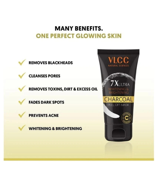 VLCC 7X Ultra Whitening & Brightening Charcoal Peel Off Mask Deep Cleans 100 g