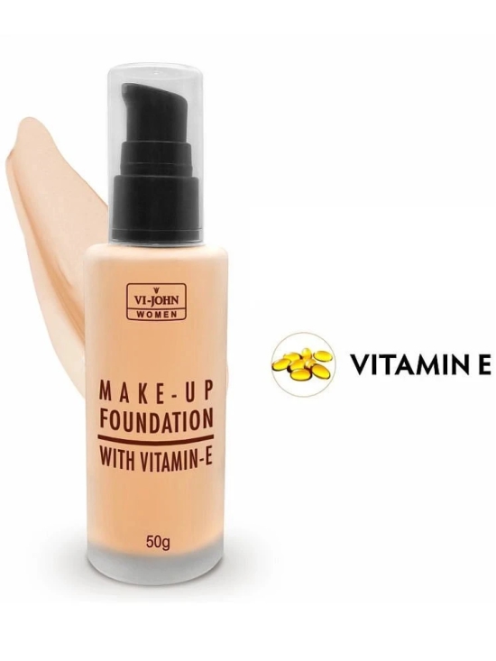 VI-JOHN Full Coverage Fairness MAKE-UP Foundation with Vitamin E ,Matte Liquid E 50ml Pack of 2