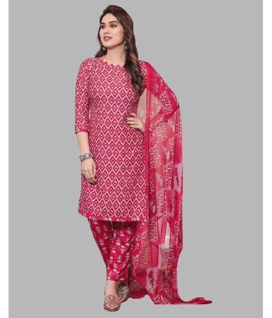 Kashvi Unstitched Crepe Printed Dress Material - Pink ( Pack of 1 ) - Pink