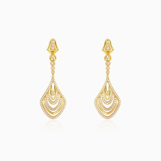 Golden Zircon Studded Chime Earrings