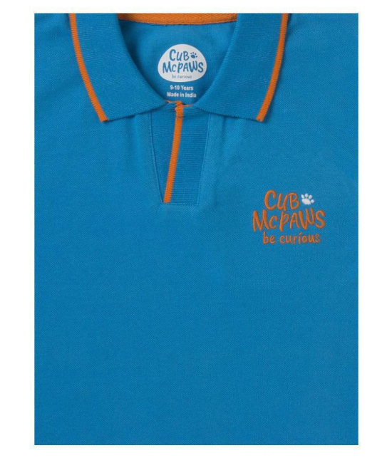 Cub McPaws Boys Blue Polo T Shirt | Half Sleeves | for 4-12 Years Boys - None