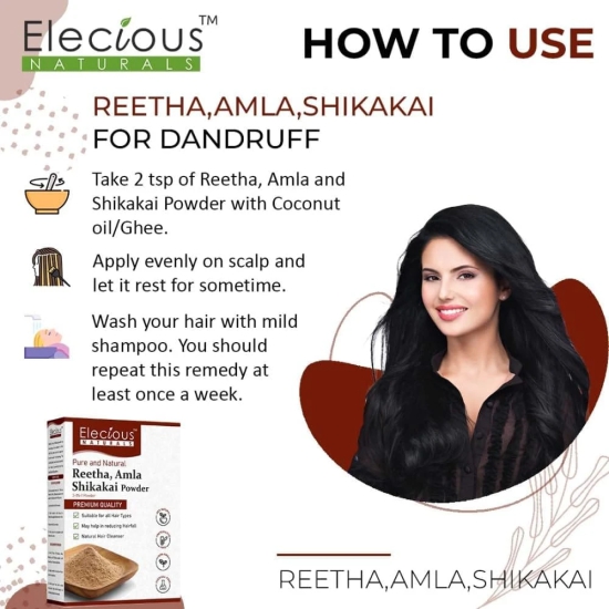 Elecious Naturals Amla, Reetha, Shikakai Powder