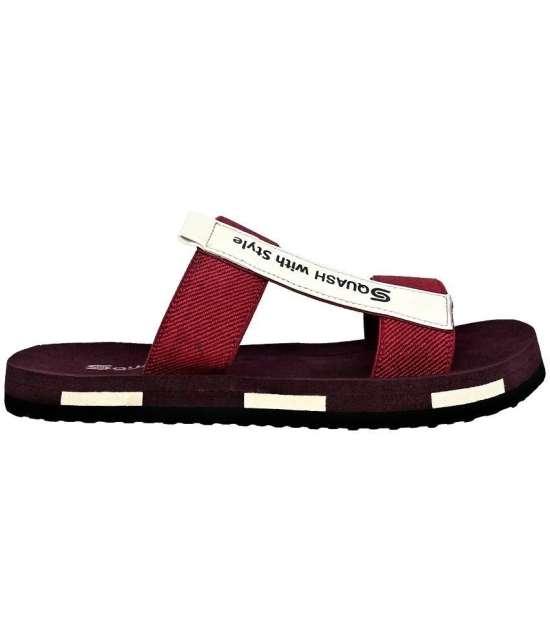 Squash Maroon Mens Slide Flip Flop - None