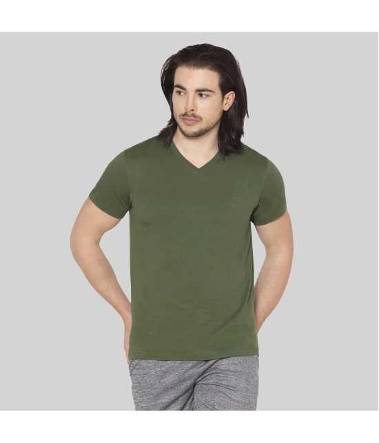 Bodyactive - Green Cotton Blend Regular Fit Mens T-Shirt ( Pack of 1 ) - None