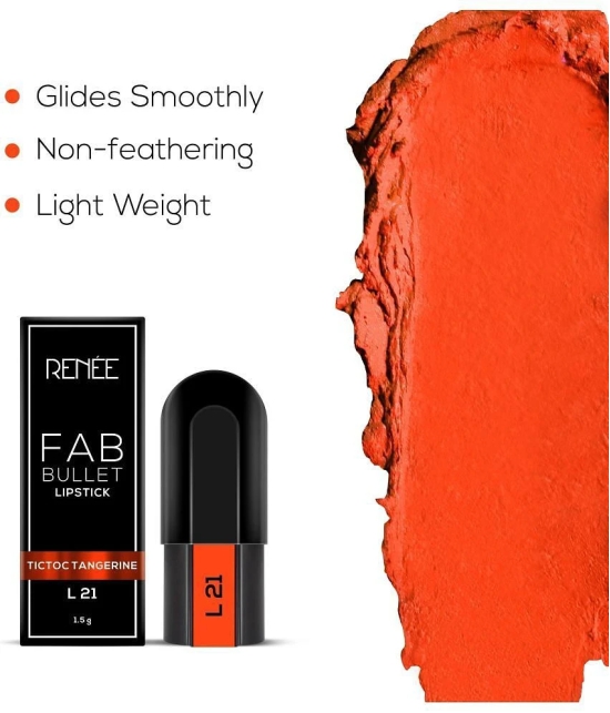 RENEE Fab 5 Refill Bullet Matte Lipstick, L 21 Tictoc Tangerine 1.5gm