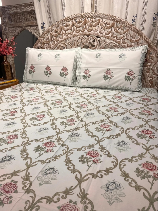 Hand Block Cotton Bedsheet | Ambrose Bedsheet-Super King