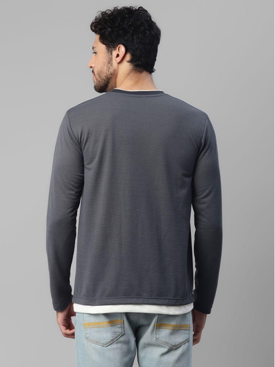 UrbanMark Regular Fit Solid Full Sleeves Mens T-Shirt - Grey ( Pack of 1 ) - None