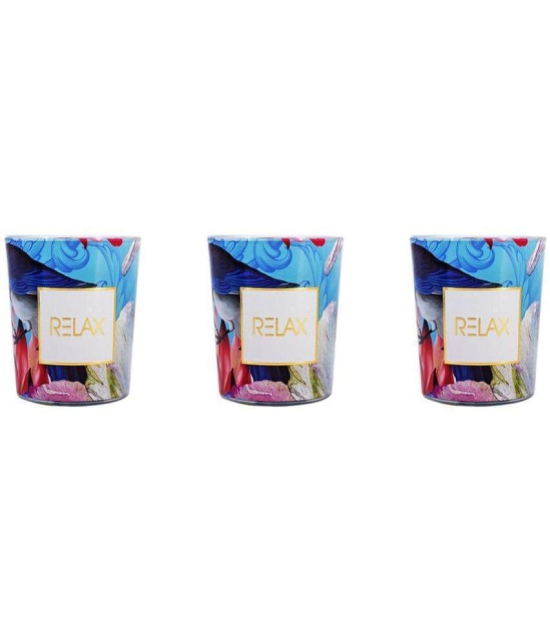 Kookee - Multicolor Jar Candle 10 cm ( Pack of 3 )