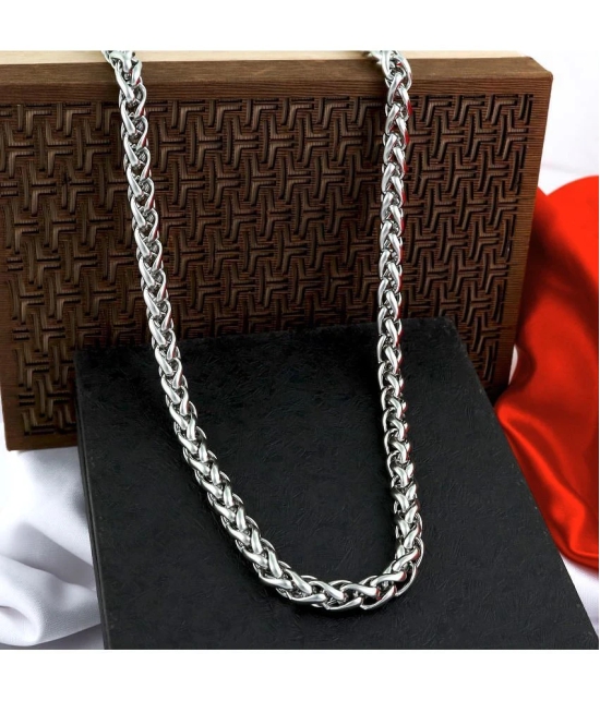 FASHION FRILL - Silver Plated Stainless Steel Chain ( Pack of 3 ) - None