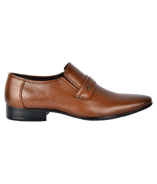 Aadi Slip On Artificial Leather Brown Formal Shoes - None