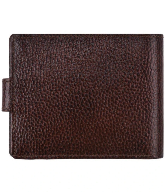 GEEO Brown Leather Mens Two Fold Wallet ( Pack of 1 ) - Brown