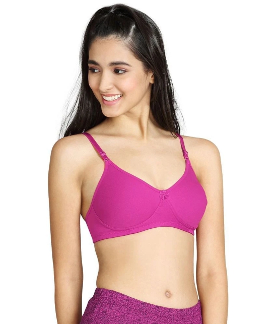 VStar - Pink Cotton Blend Non Padded Womens T-Shirt Bra ( Pack of 1 ) - None