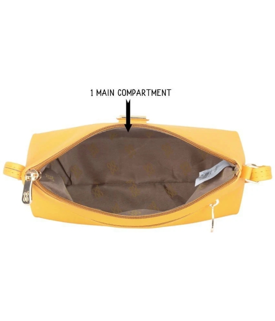 Baggit Yellow Faux Leather Sling Bag - Yellow