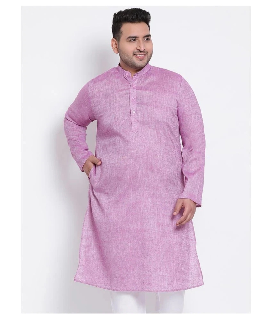 Hangup Purple Linen Kurta - None