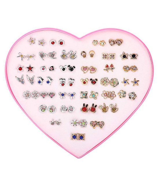 YouBella Jewellery Earrings for Women Combo of 36 Stud Tops Earring for Women and Girls (Multi-color) (YBEAR_32859) - Multi Color