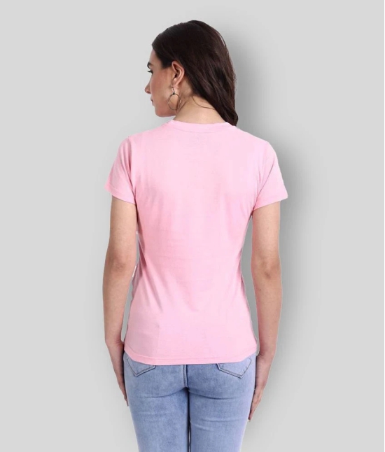 Fabflee - Pink Cotton Regular Fit Womens T-Shirt ( Pack of 1 ) - XS