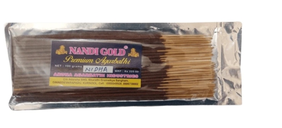 Nandi Gold Premium Agarbathi Sticks - Flavour - NIDHA| 100Grams Pack