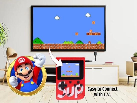 Rechargeable Pocket Video Game for Kids SUP 400 in 1 Retro Game Box Console Handheld Game Box with TV Output