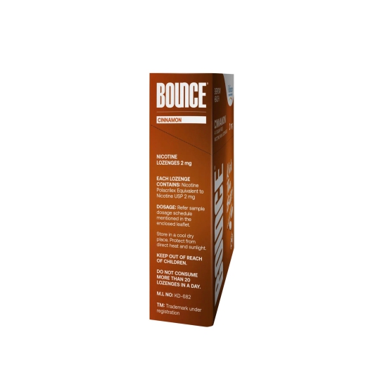 BOUNCE Nicotine Mini Lozenge 2 Mg | Cinnamon flavour Sugar Free | USFDA Approved | Helps Quit Smoking | 6 Packs of 4 Lozenges