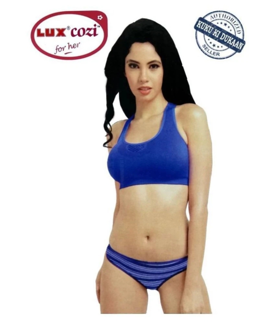 Lux Cozi for Her - Multicolor Cotton Striped Womens Bikini ( Pack of 4 ) - M