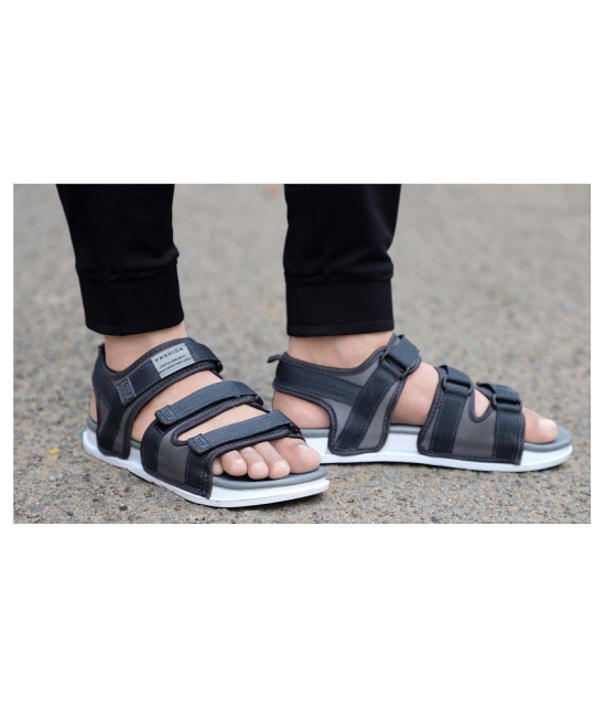 Aadi Gray Synthetic Leather Sandals - 9