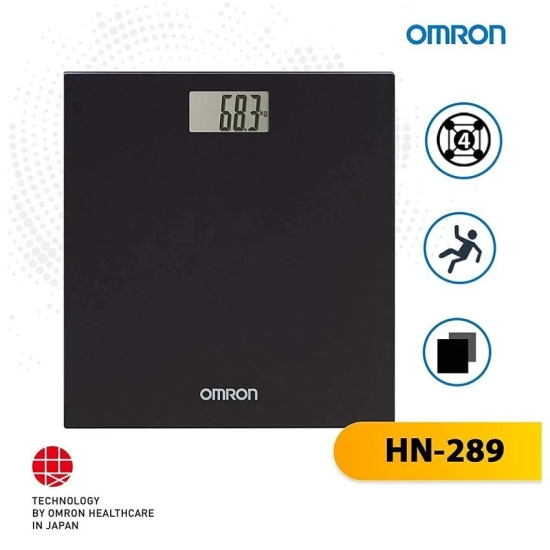 Omron HN 289 (Black) Automatic Personal Digital Weight Machine With Large LCD Display and 4 Sensor Technology For Accurate Weight Measurement