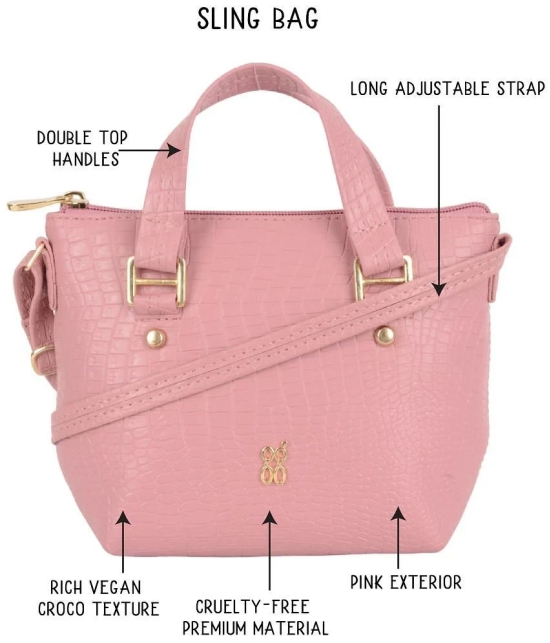 Baggit Pink PU Tote Bag - Pink