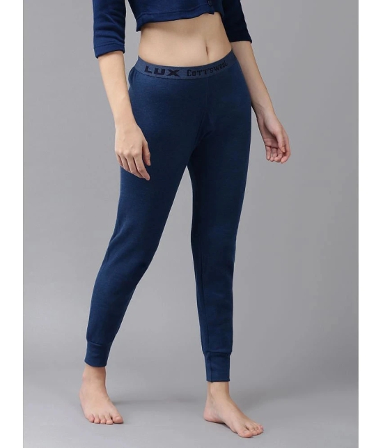 Lux Cottswool Cotton Blend Thermal Bottoms - Blue Pack of 1 - None