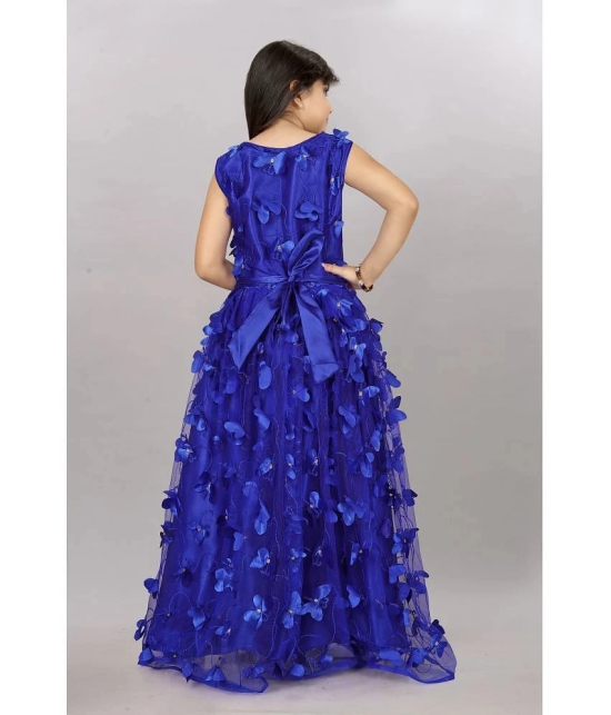 Apnisha - Royal Blue Net Girls Gown ( Pack of 1 ) - None