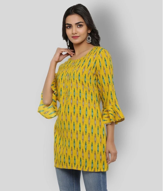 KIPEK - Yellow Rayon Womens Straight Kurti - M