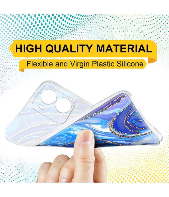 NBOX - Multicolor Silicon Printed Back Cover Compatible For Vivo Y16 ( Pack of 1 )