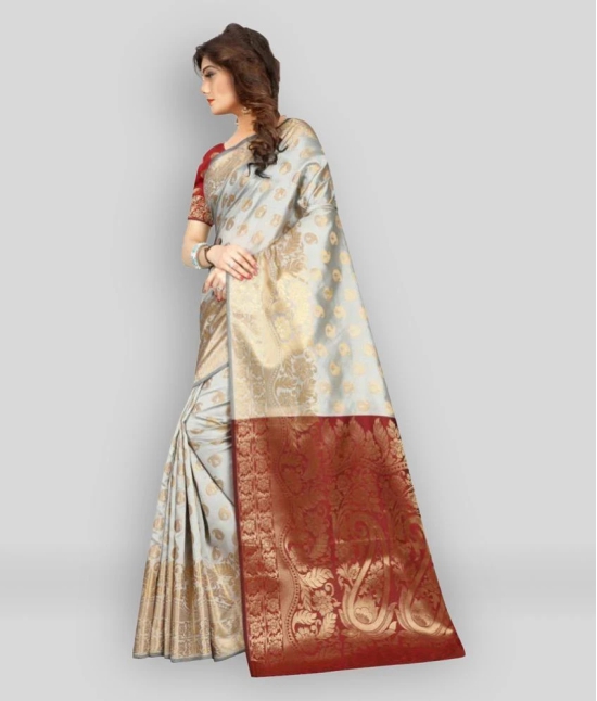 Gazal Fashions - Multicolor Banarasi Silk Saree With Blouse Piece (Pack of 1)