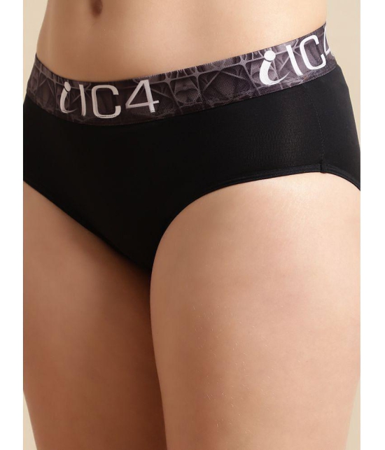 IC4 - Black Hipster Polyester Solid Women's Hipster ( Pack of 1 ) - None