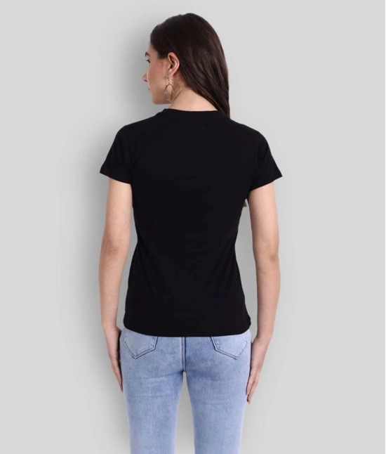 Fabflee - Black Cotton Regular Fit Womens T-Shirt ( Pack of 1 ) - 2XL