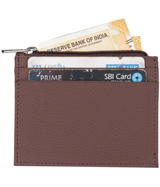 Tough Brown Pure Leather Card Holder Wallet - Brown