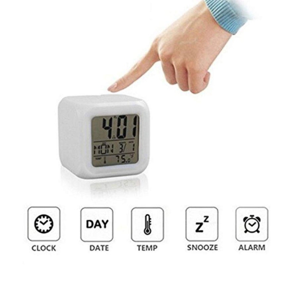 FSN-Smart Digital Alarm Clock with Automatic Colour Changing with Date, Time, Temperature