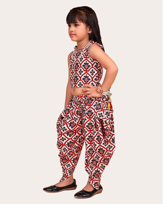 Girls Trendy Dhoti Kurta Set | Cotton Rayon Blend Dhoti Set-Maroon / 5 Years-6 Years