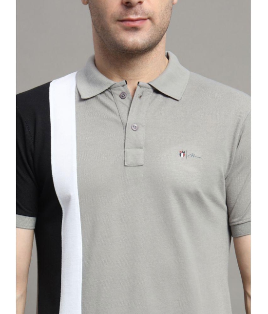 MXN Cotton Blend Regular Fit Colorblock Half Sleeves Mens Polo T Shirt - Grey ( Pack of 1 ) - None