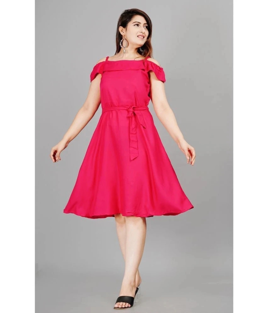 Smien - Pink Rayon Womens Skater Dress ( Pack of 1 ) - None