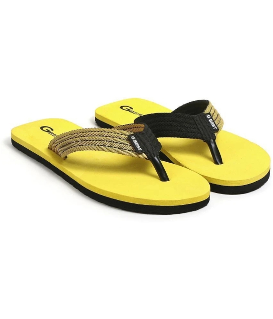 G Best Yellow Mens Thong Flip Flop - None